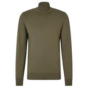 NWT BOSS Ribbed Mock-Neck Sweater – Green – Men’s XXL – 100% Virgin Wool